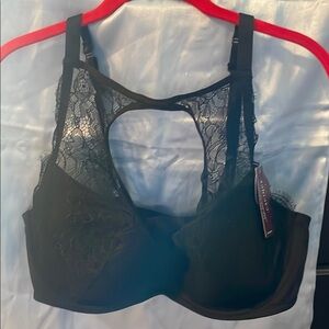 Cacique Black Lace Bra with Molded Cups 42DD. Panties 18/20